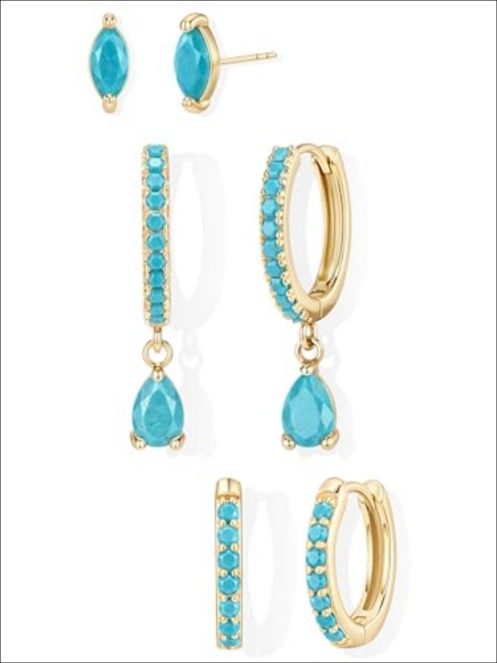 14K Gold Plated Huggie Hoop Earrings Set Hypoallergenic Dainty Stackable Women